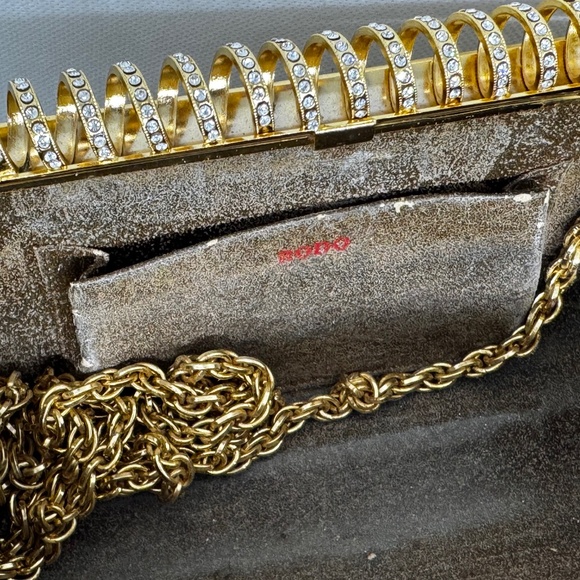 Rodo Gold Metal Evening Bag – Elegant Italian Designer Clutch - Picture 2 of 4